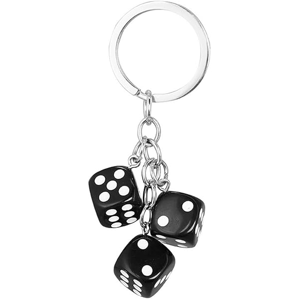 QDDollars Dice Keychain for Women, Dice Cube Key Chain, Cute Dice